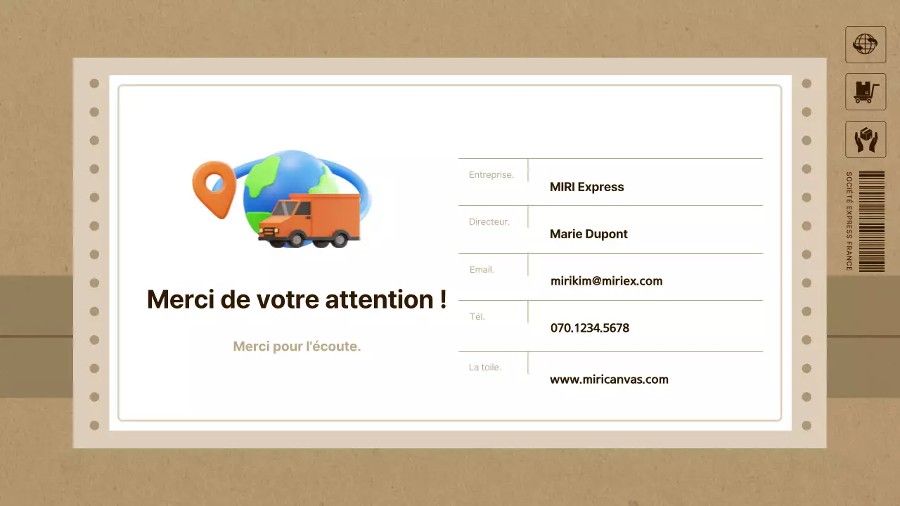 Plan d'affaires simple d'une entreprise de messagerie en marron et beige