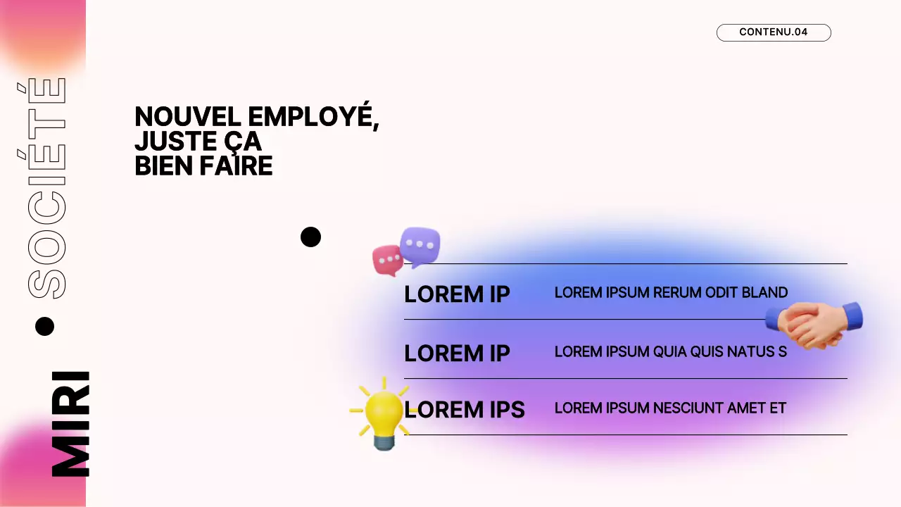 Matériel de formation pour le séminaire des nouveaux embauchés de Pink's Modern Company