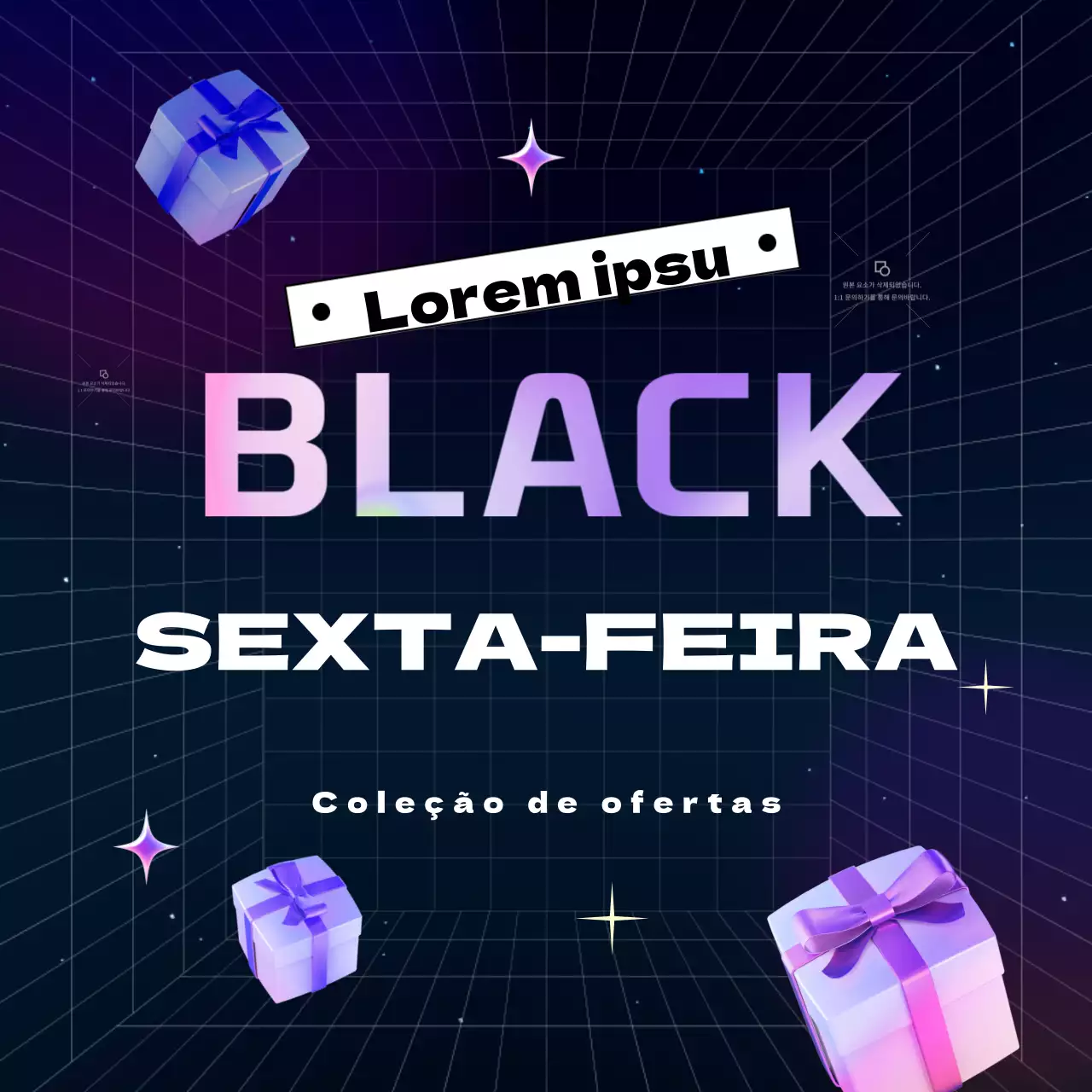 Promova o seu evento Black Friday em estilo cyberpunk roxo e néon
