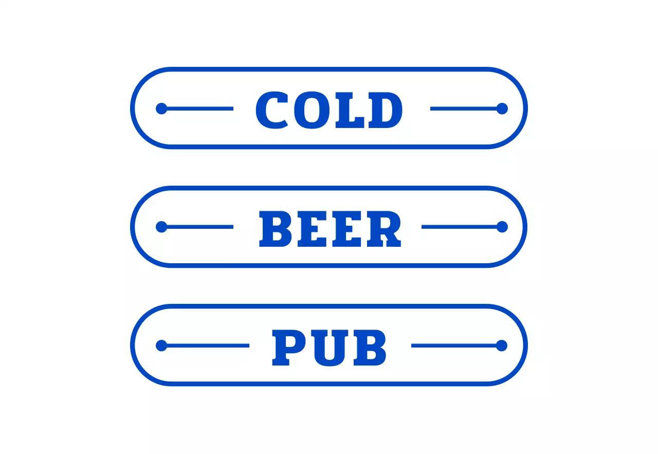 파란색톤의 레트로 감성 비어 펍 매장 간판