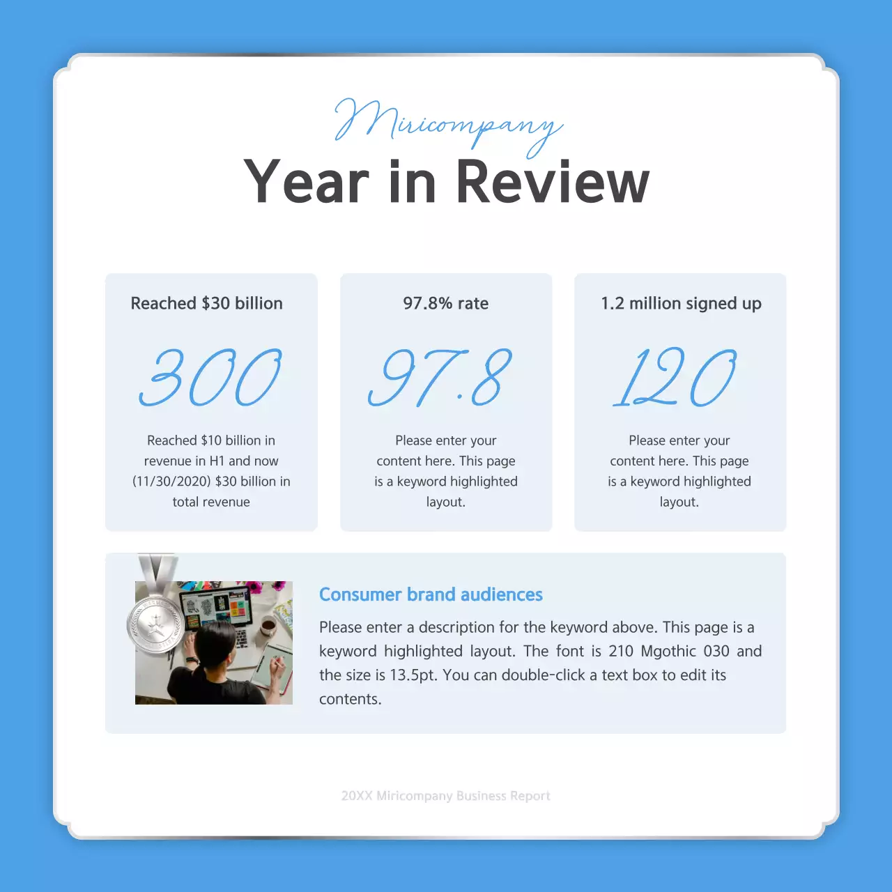 White Modern Business Report Instagram Carousel