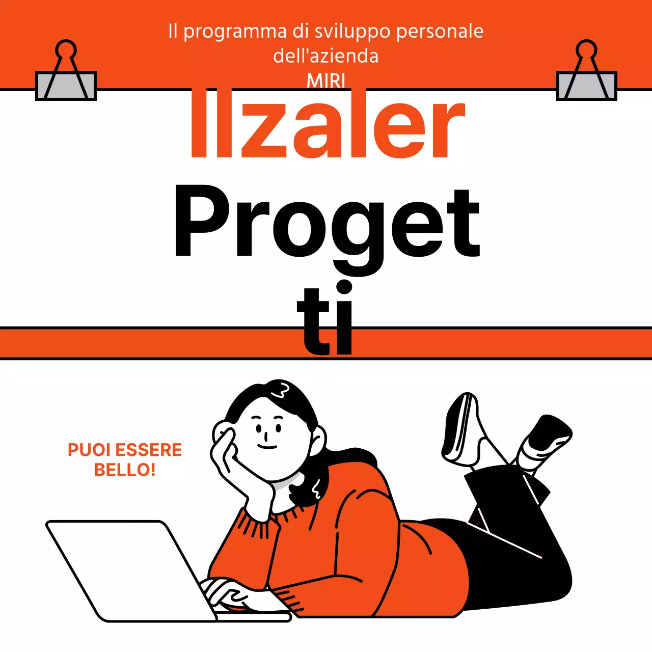 Informazioni sul programma di formazione professionale semplice arancione e nero