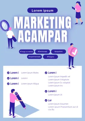 Anunciamos un bonito campamento de marketing en azul y rosa