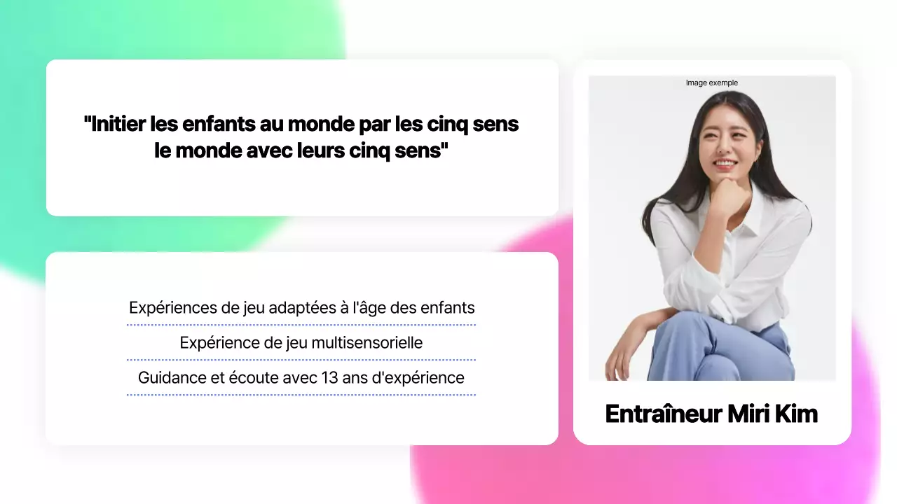 Un simple portfolio d'instructeur rose et bleu