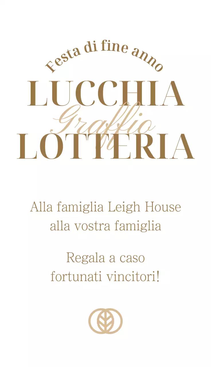 Lotteria per la festa di fine anno con accenti dorati su sfondo nero