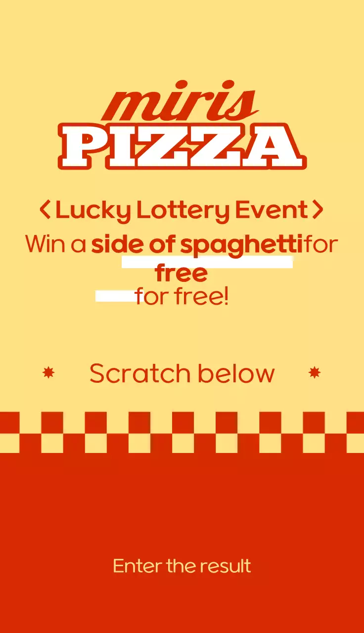 Undian acara untuk kedai pizza yang terinspirasi gaya retro