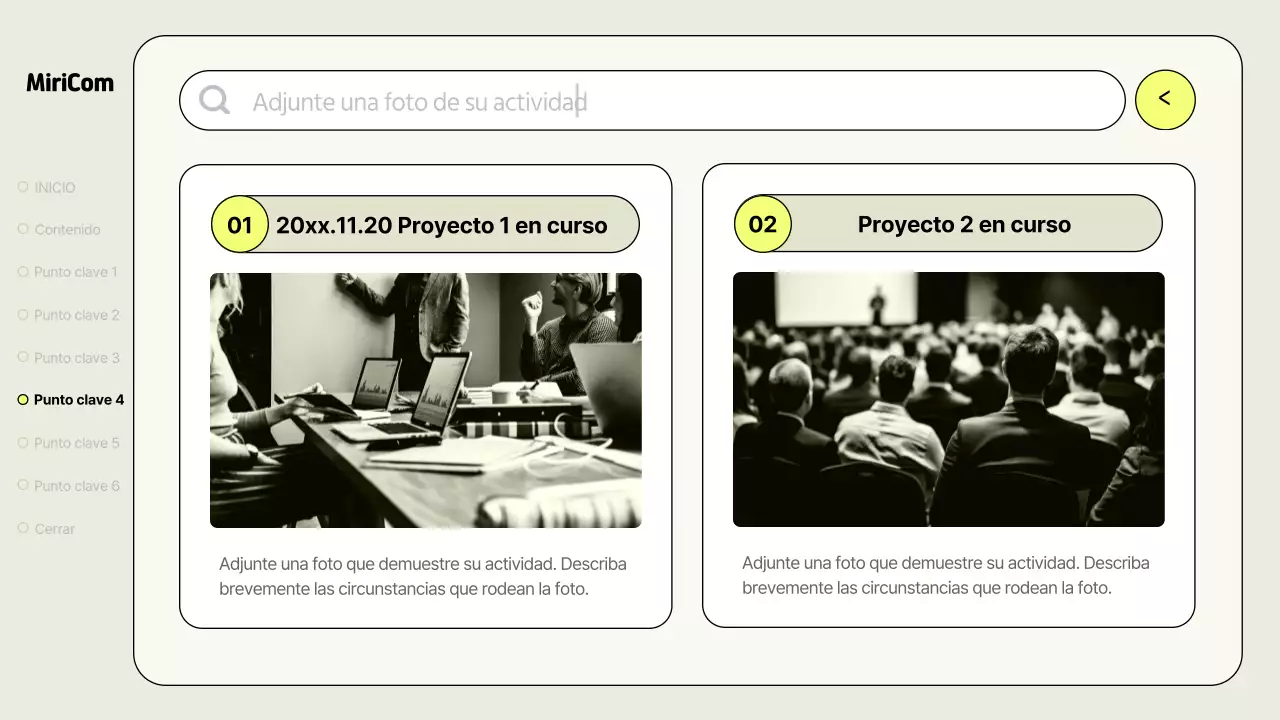 Un sencillo informe comercial en caqui y neón