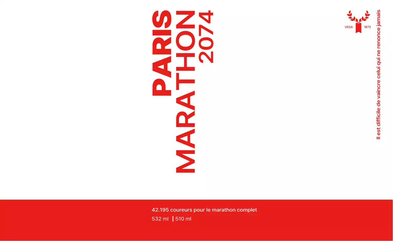 Conception marathon avec une typographie et des icônes de grande taille