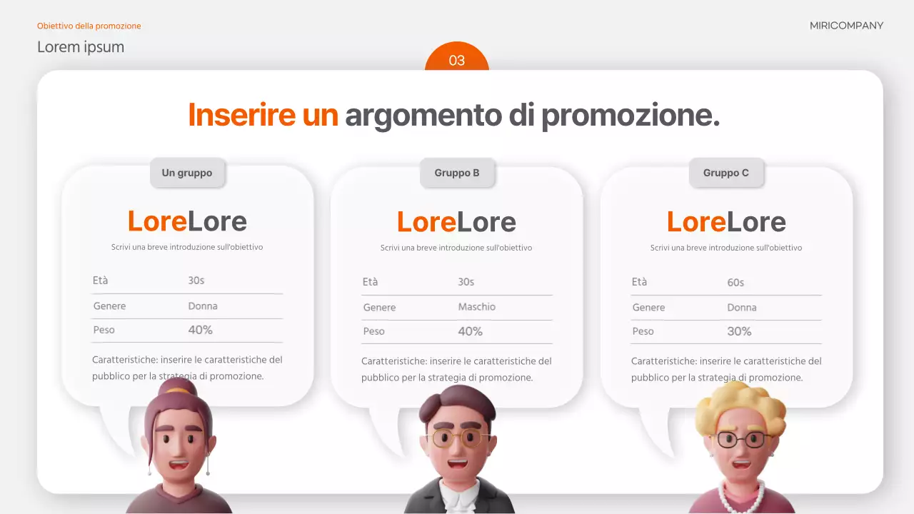 Una brochure promozionale di tendenza in arancione e grigio