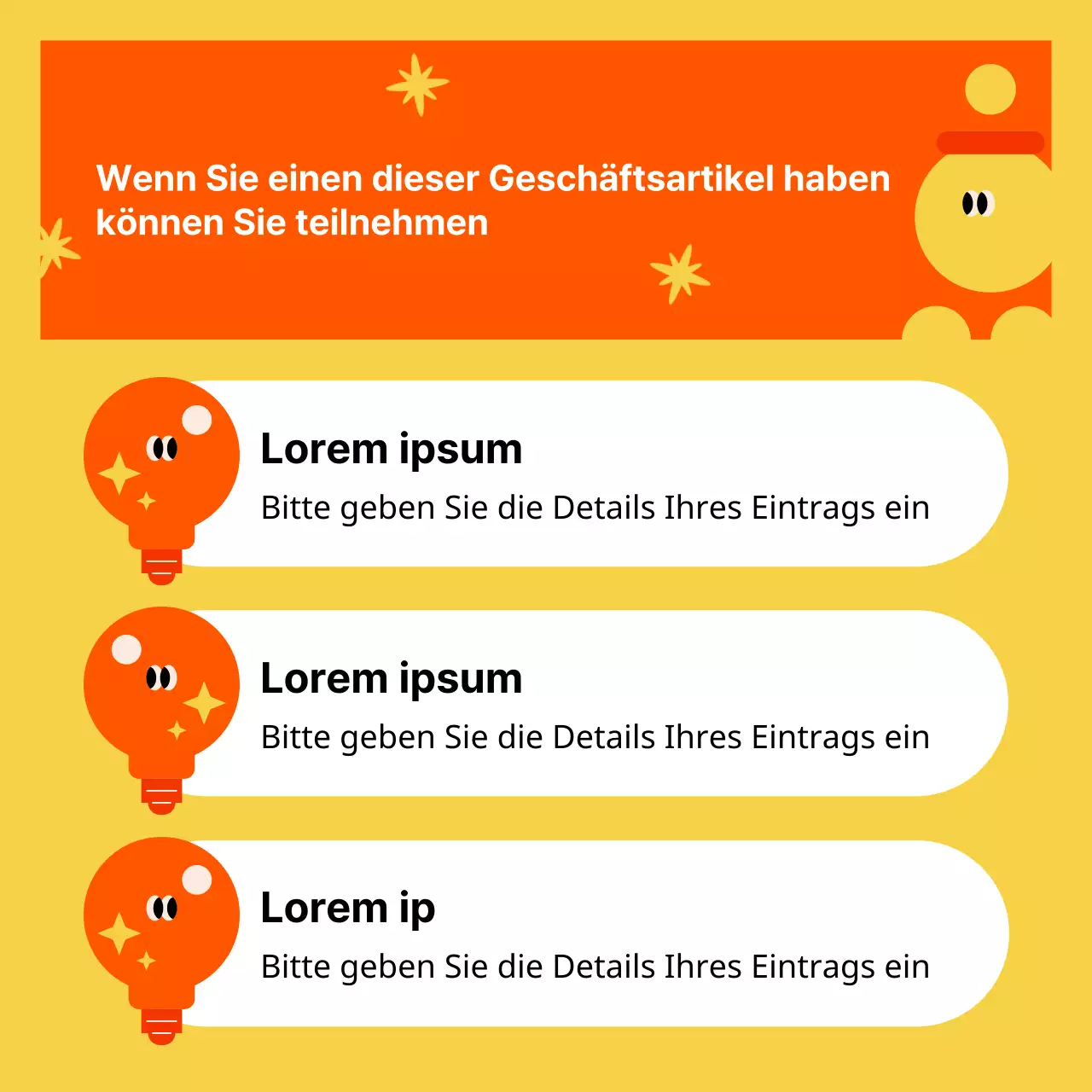 Kitschig-gelbe und rote Firmenanwerbung