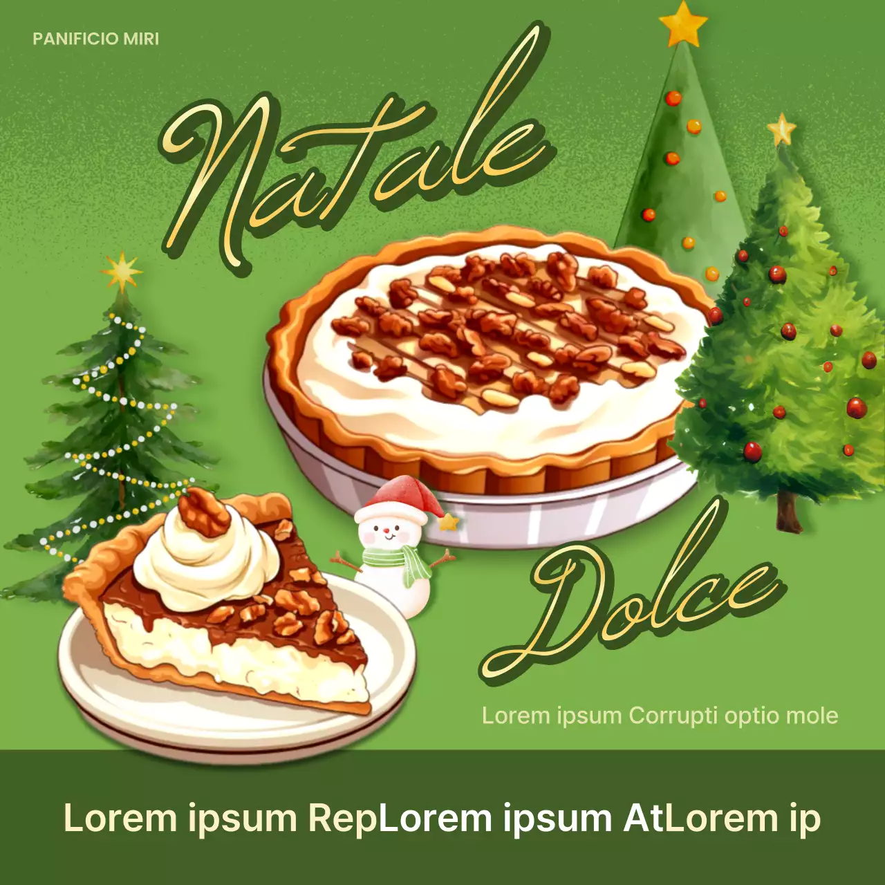 Promuovere dolci natalizi verdi e vintage