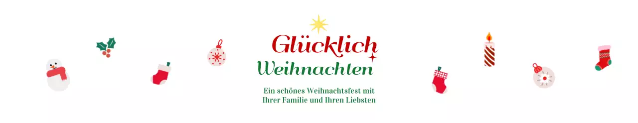 Frohe Weihnachten in Rot und Grün