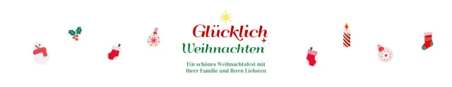 Frohe Weihnachten in Rot und Grün