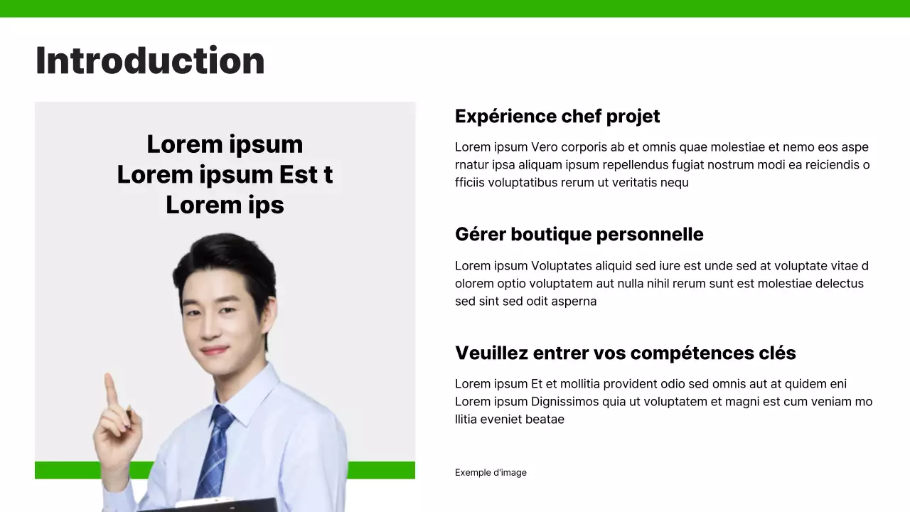 Un portefeuille de carrière simple en vert