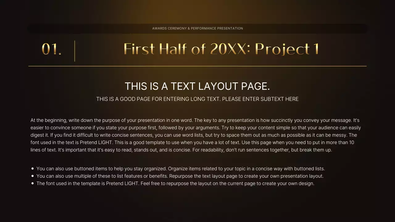 Gold Elegant Awards Presentation