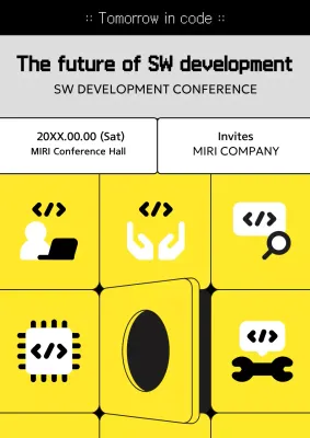 Yellow Modern Coding Event Poster