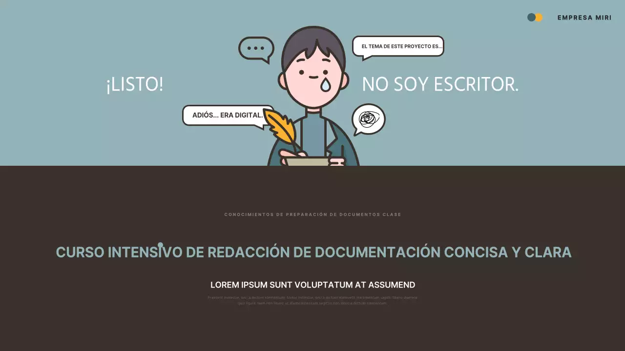 Promover una sencilla especialidad de escritura en menta y amarillo