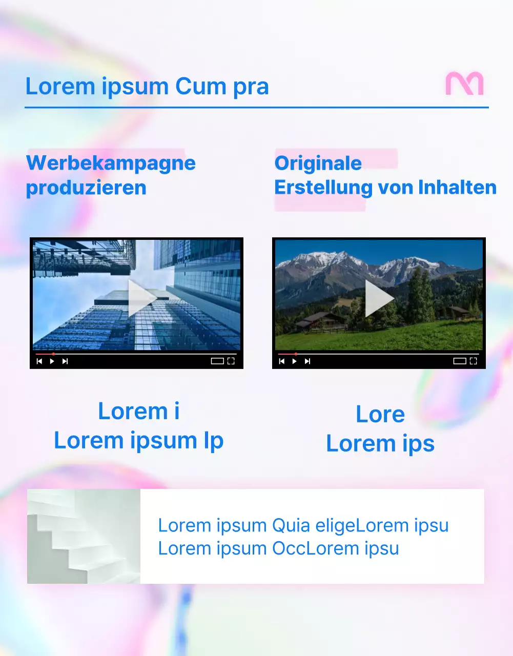 Einfache Stellenanzeige in Rosa und Blau