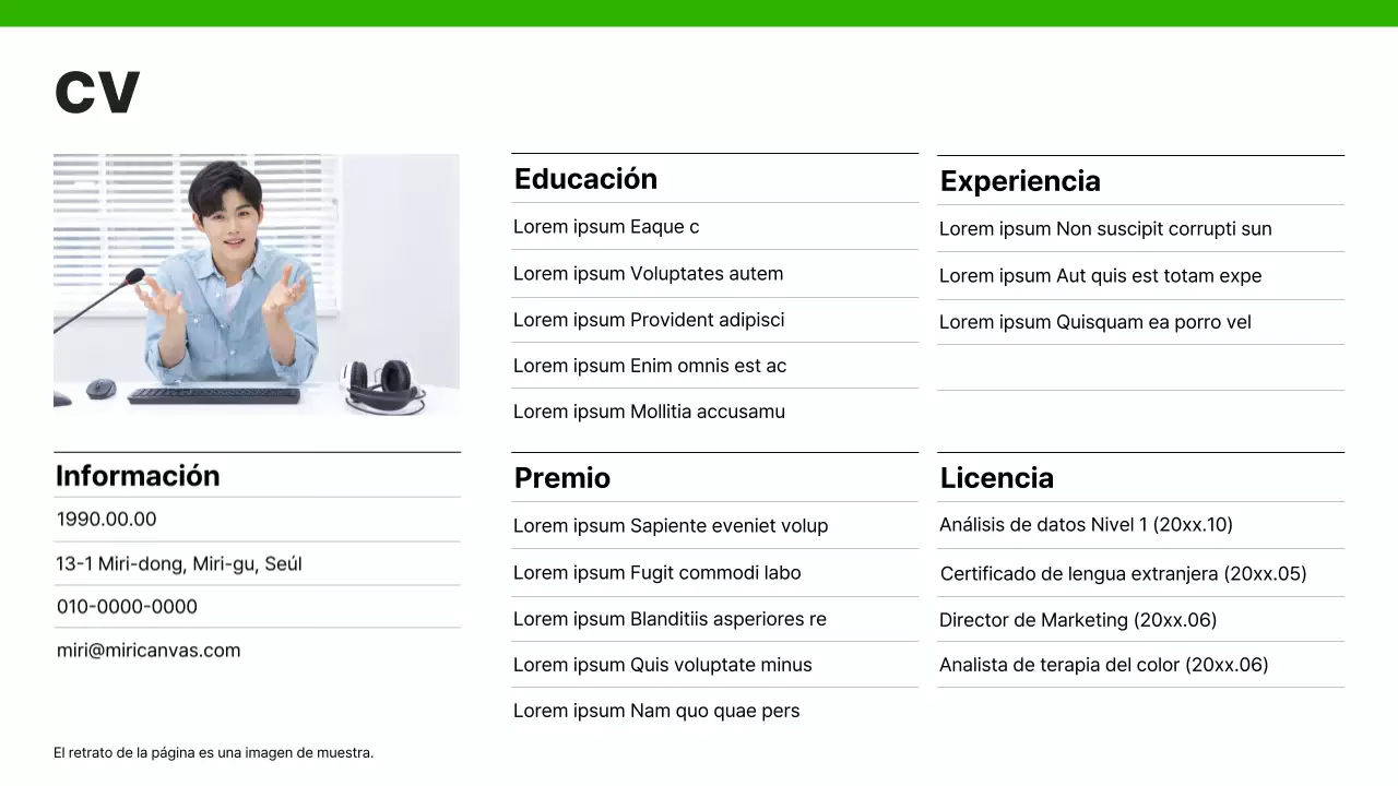 Una sencilla cartera profesional en verde