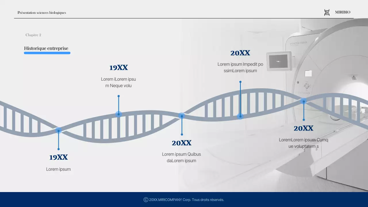 Profil d'une entreprise moderne de soins de santé et de produits pharmaceutiques en bleu et bleu marine