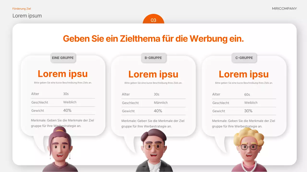 Eine trendige Werbebroschüre in Orange und Grau