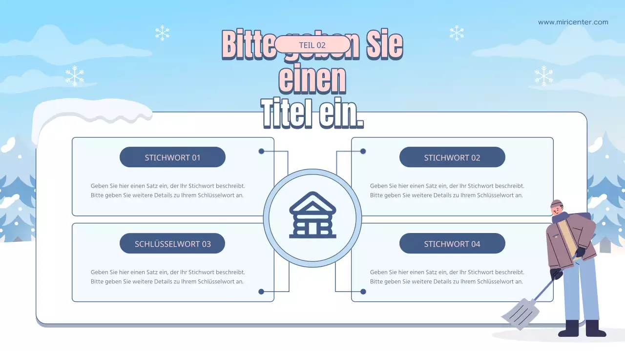 Hellblaue und weiße natürliche Winterpause Freiwilligenausbildung Leitfaden