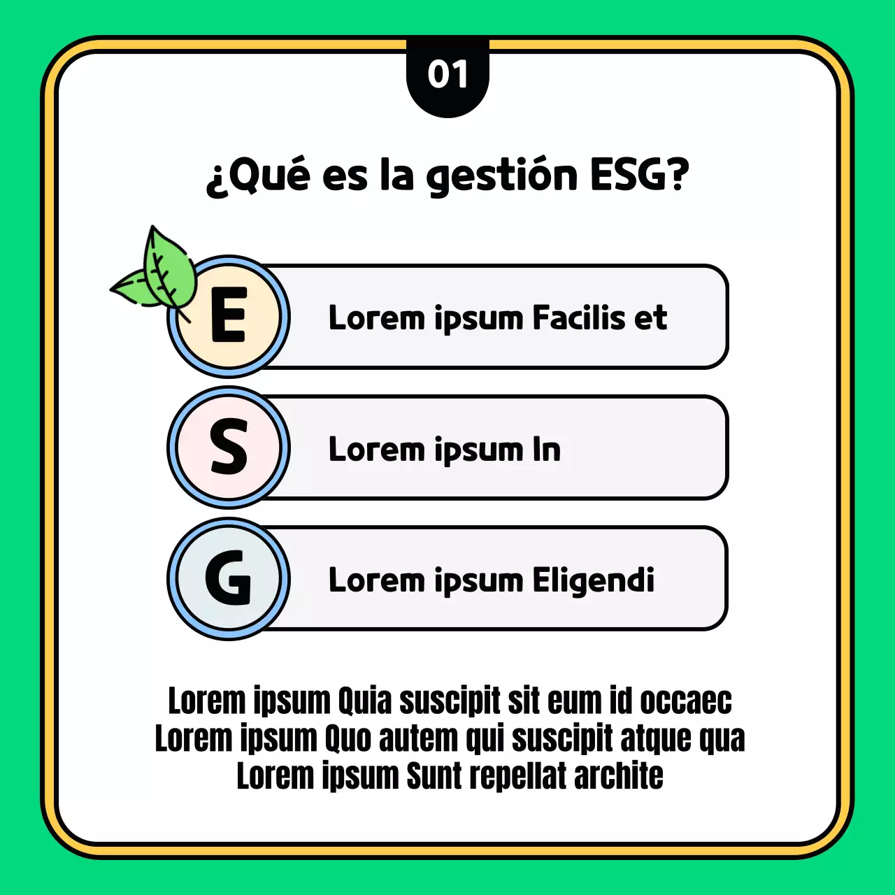 Explique su estrategia verde y amarilla de ESG