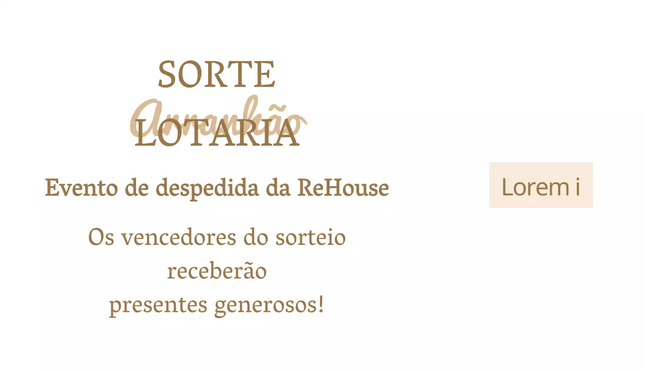 Lotaria de evento de festa de fim de ano com detalhes dourados num fundo preto