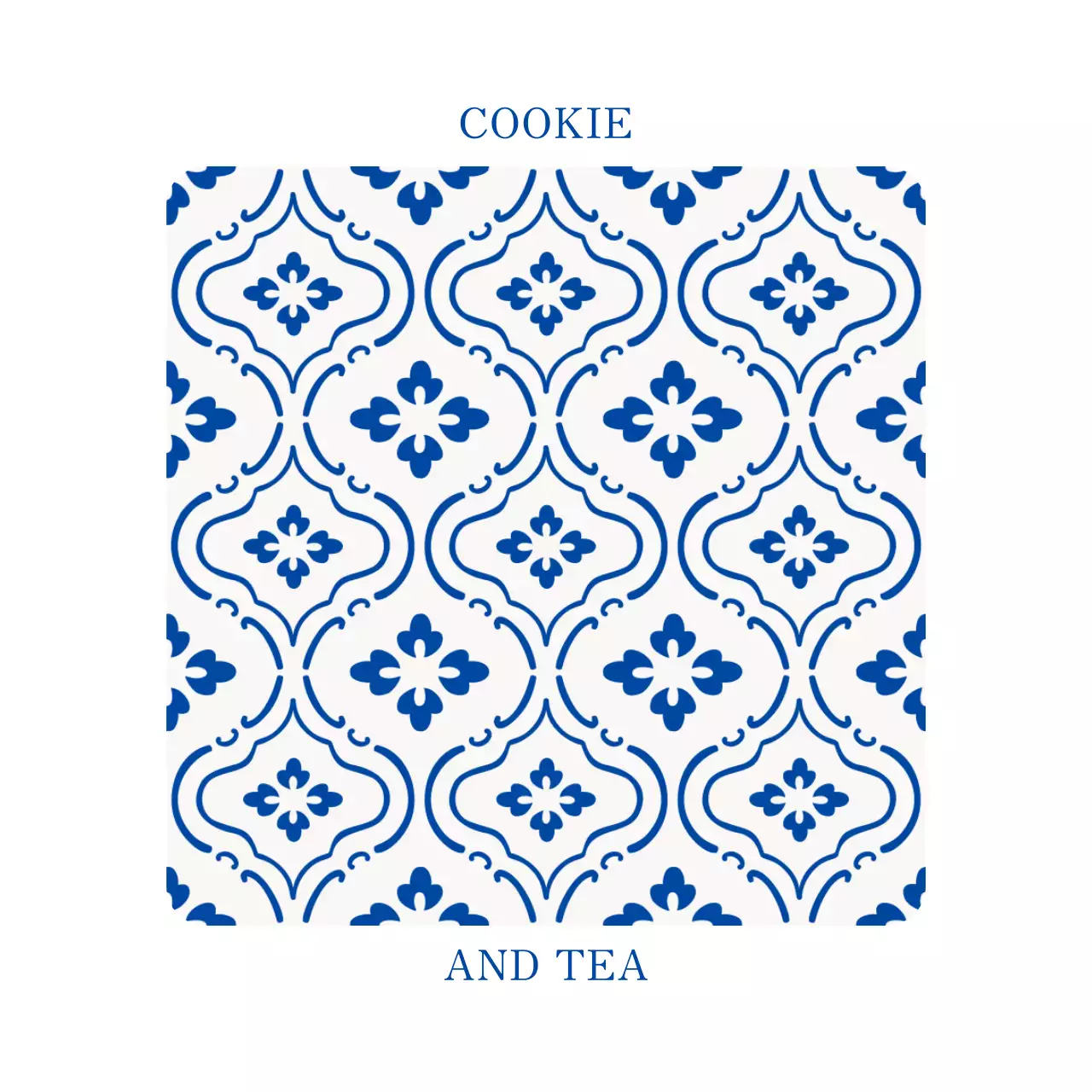 블루의 고급스러운 패턴 컨셉의 카페