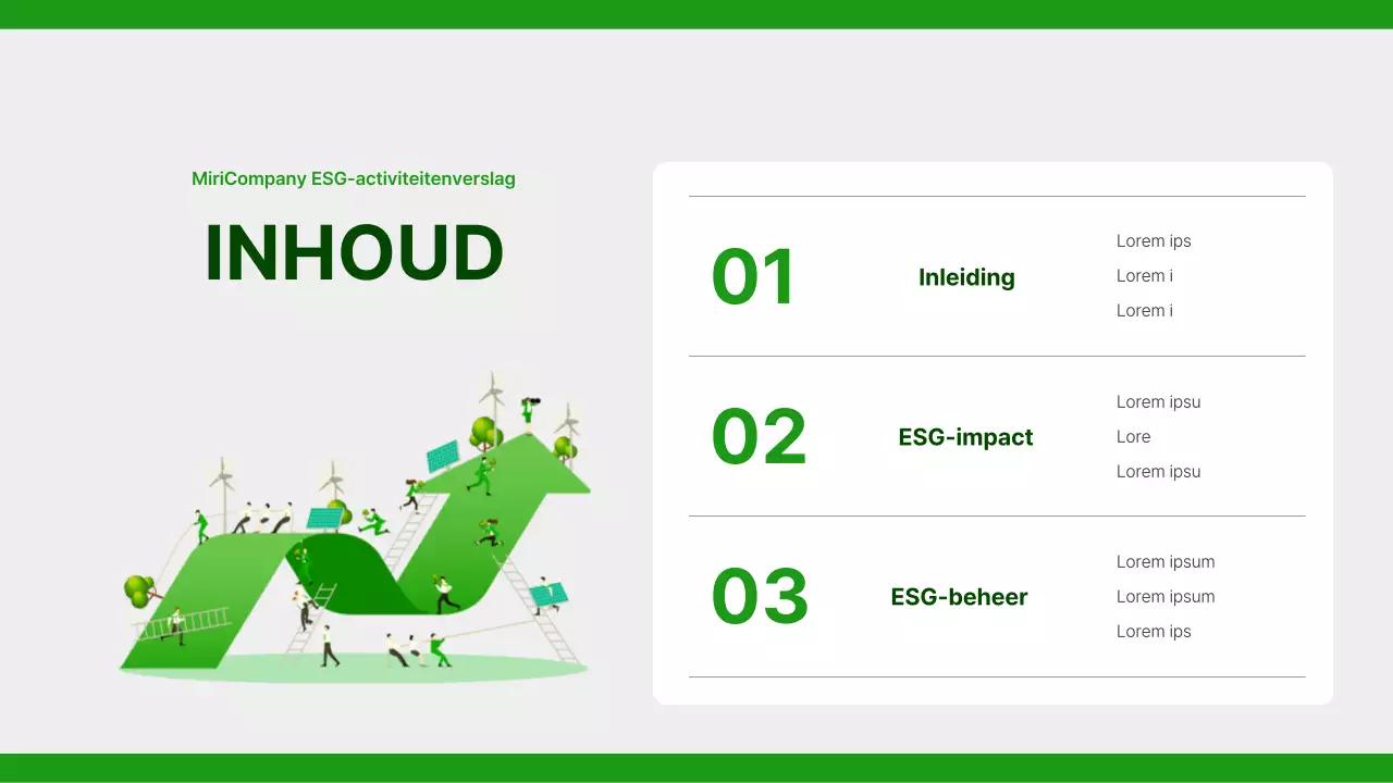 Een eenvoudig rapport over maatschappelijk verantwoord ondernemen in groen en grijs