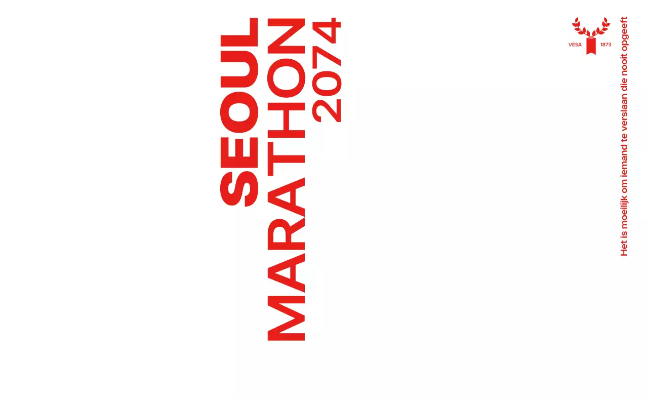 Marathonontwerp met grote typografie en pictogrammen