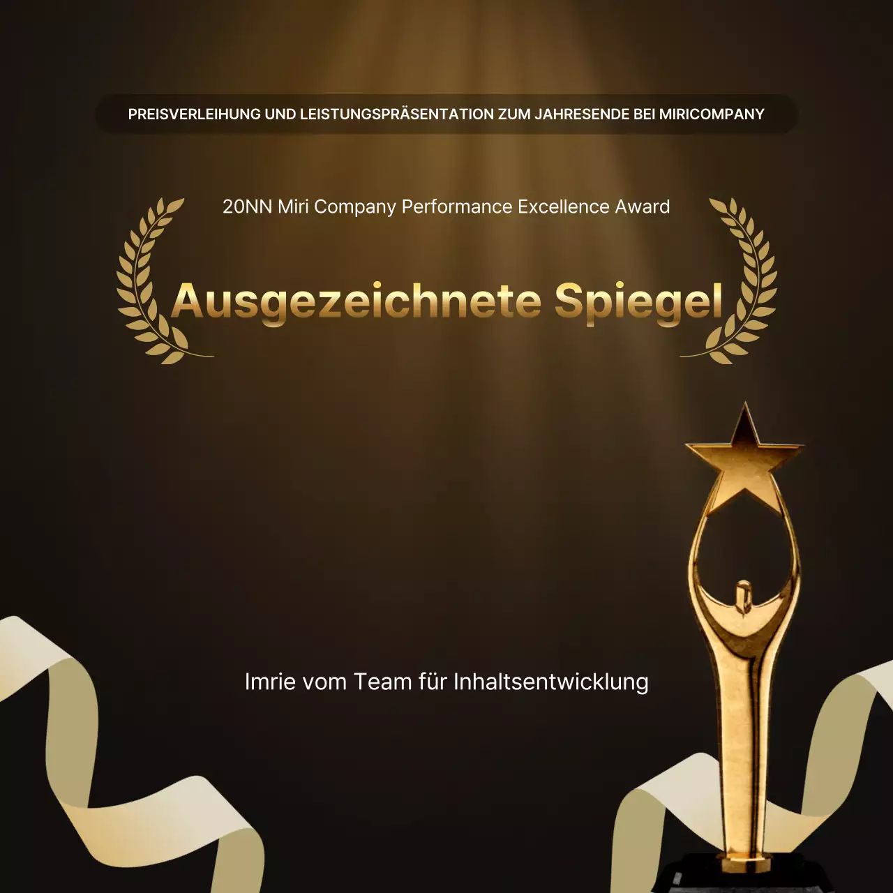 Präsentationen zu den Leistungen von Luxusgold und -braun und Berichte zu Jahresendveranstaltungen