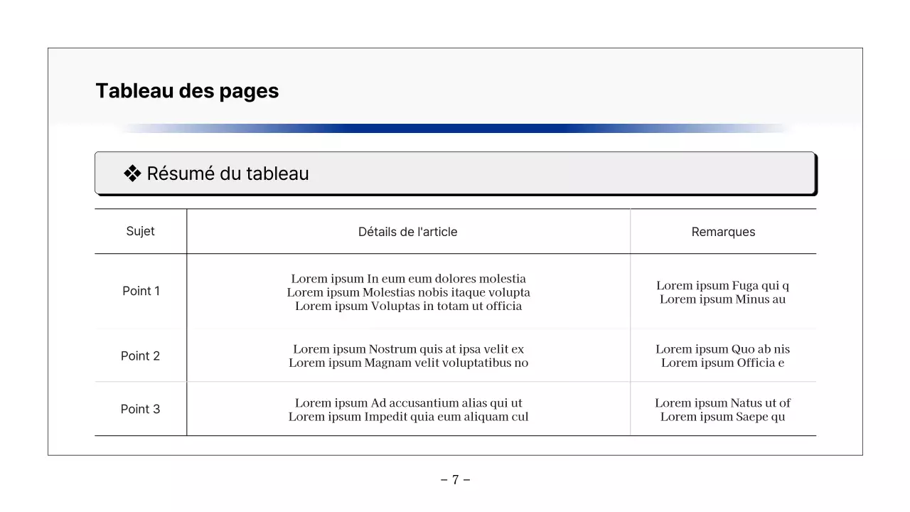 Rapport imprimable simple en noir et bleu marine