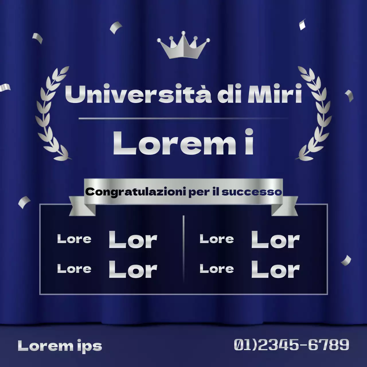 Annuncio della shortlist blu e argento di lusso