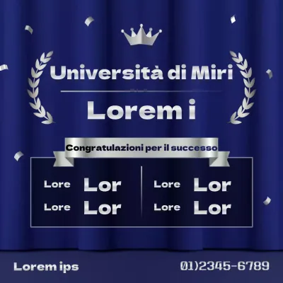 Annuncio della shortlist blu e argento di lusso