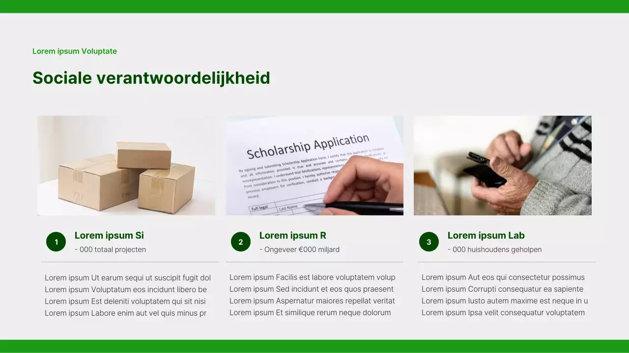 Een eenvoudig rapport over maatschappelijk verantwoord ondernemen in groen en grijs