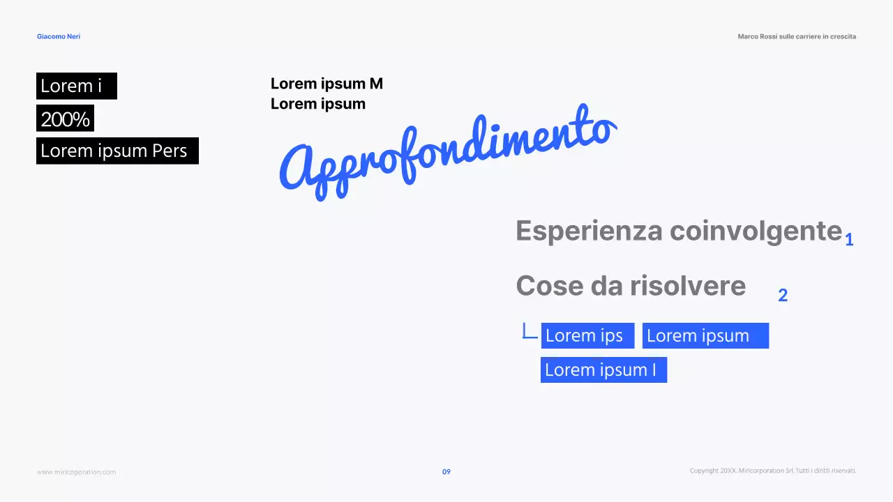 Le moderne carriere nelle risorse umane in blu e nero Materiali per il corso