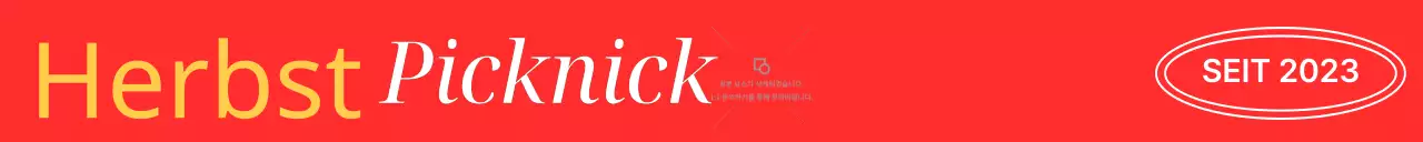 Herbstpicknick-Markenartikel mit Schmetterlingsillustrationen in Gelb.