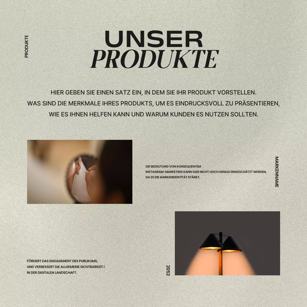 Ein Beitrag über trendige Social Media Brand Kits in Braun und Rot