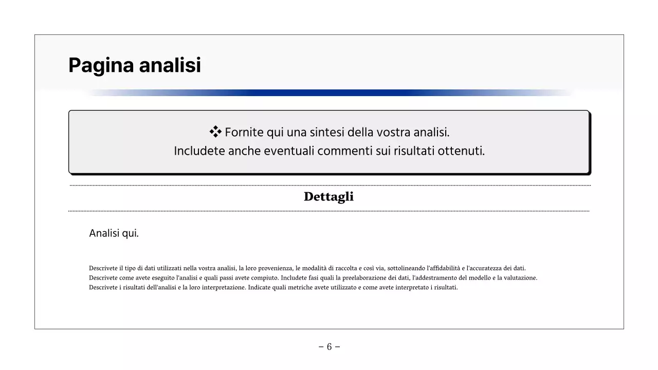 Semplice relazione stampabile in nero e blu navy