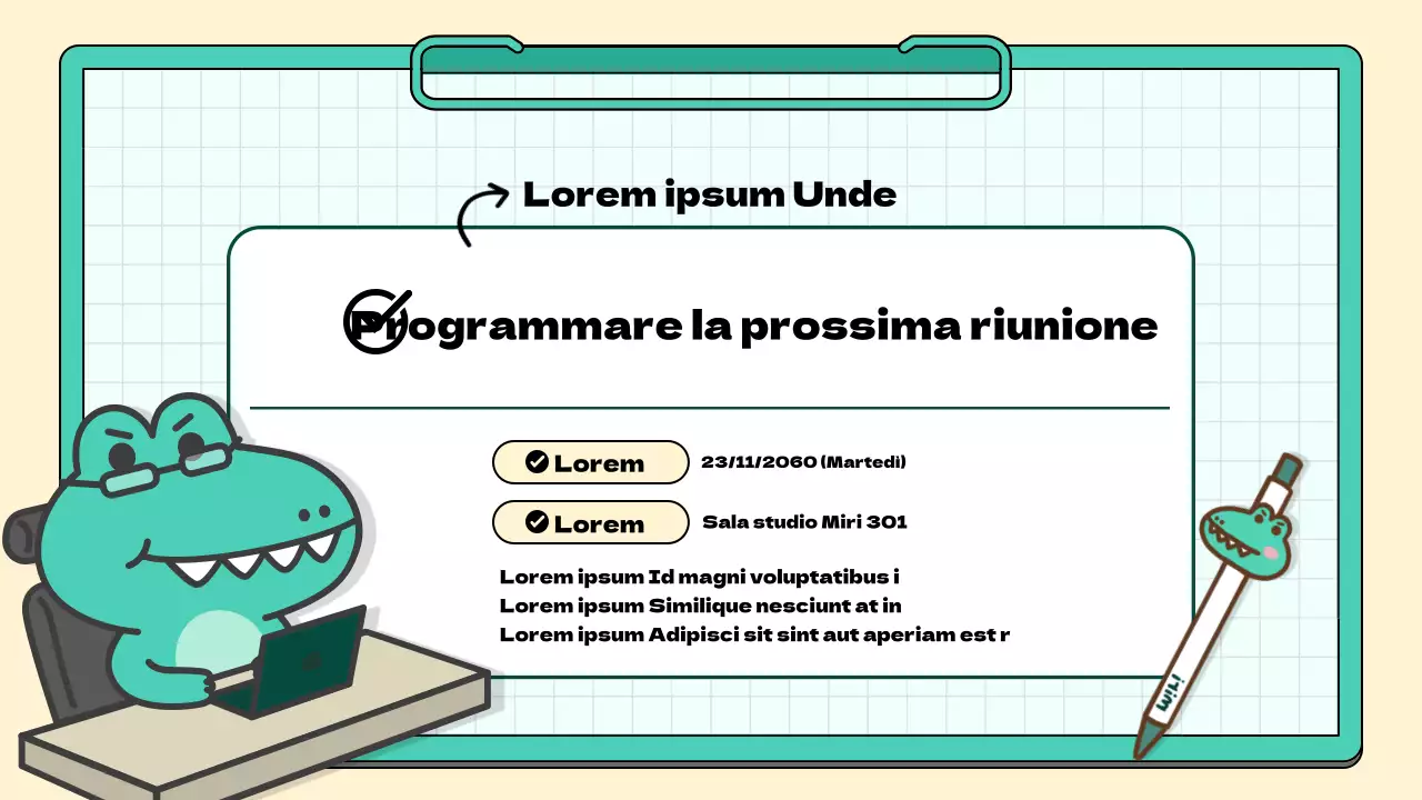 Una semplice relazione sul verbale della riunione dello studio di marketing dei sostenitori di colore giallo e menta