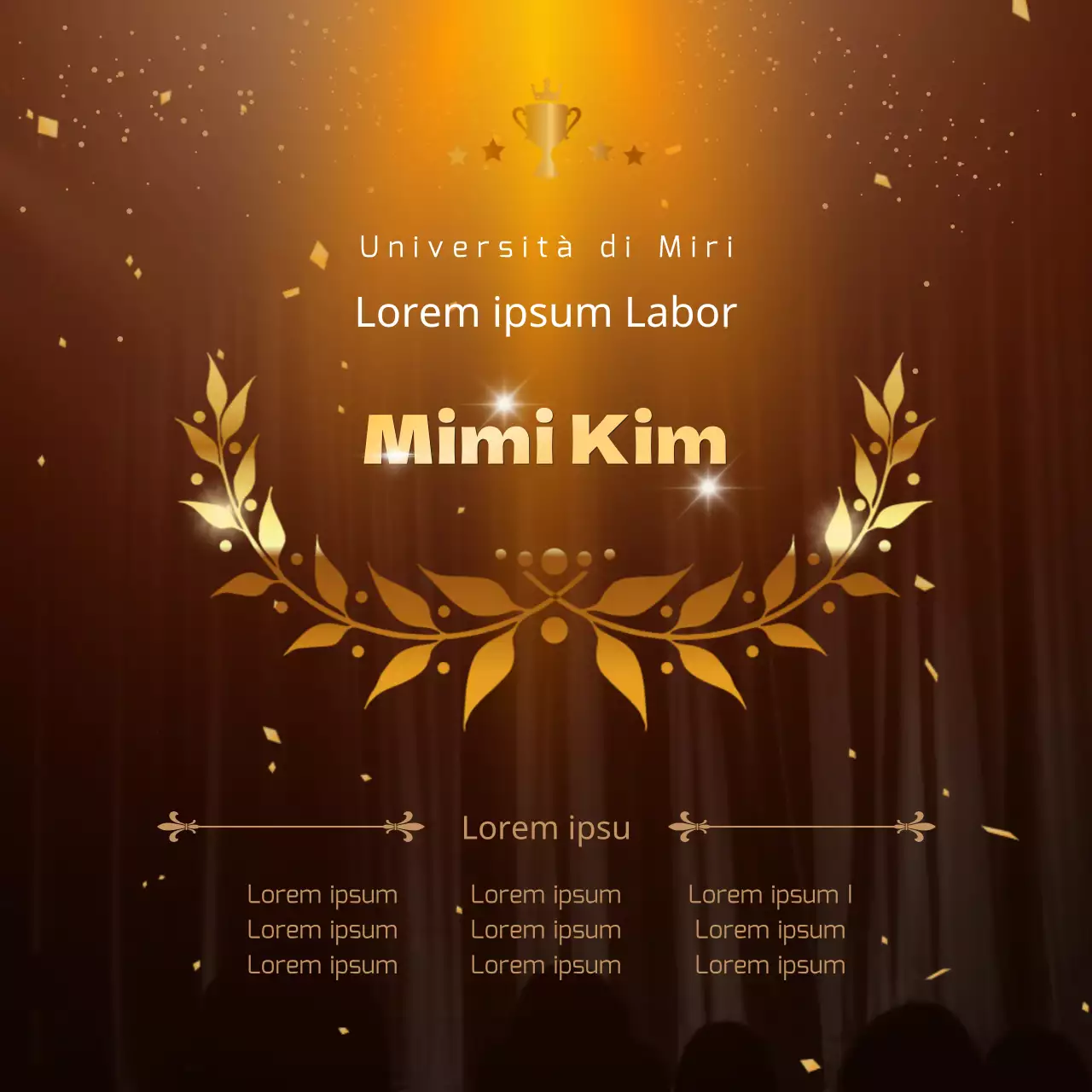 Annuncio dei candidati selezionati in brown luxury