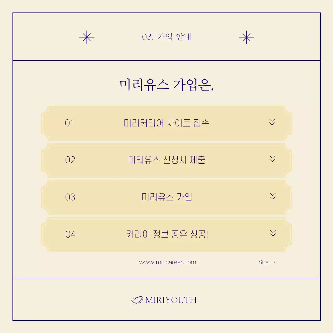 남색과 베이지의 심플한 커뮤니티 회원 모집 게시글