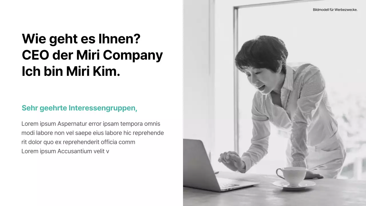 Basic-Feeling mit mintfarbenem Akzent ESG-Bericht