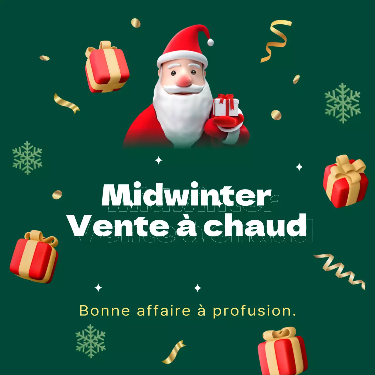 Faites la promotion de vos soldes d'hiver en rouge et vert