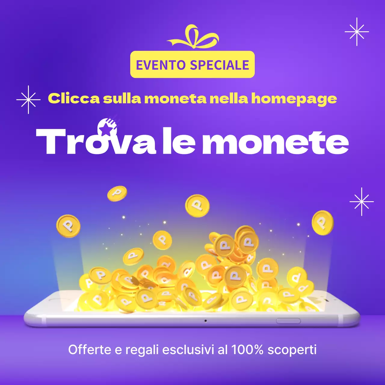 Promuovete un semplice evento di follow-up viola e giallo