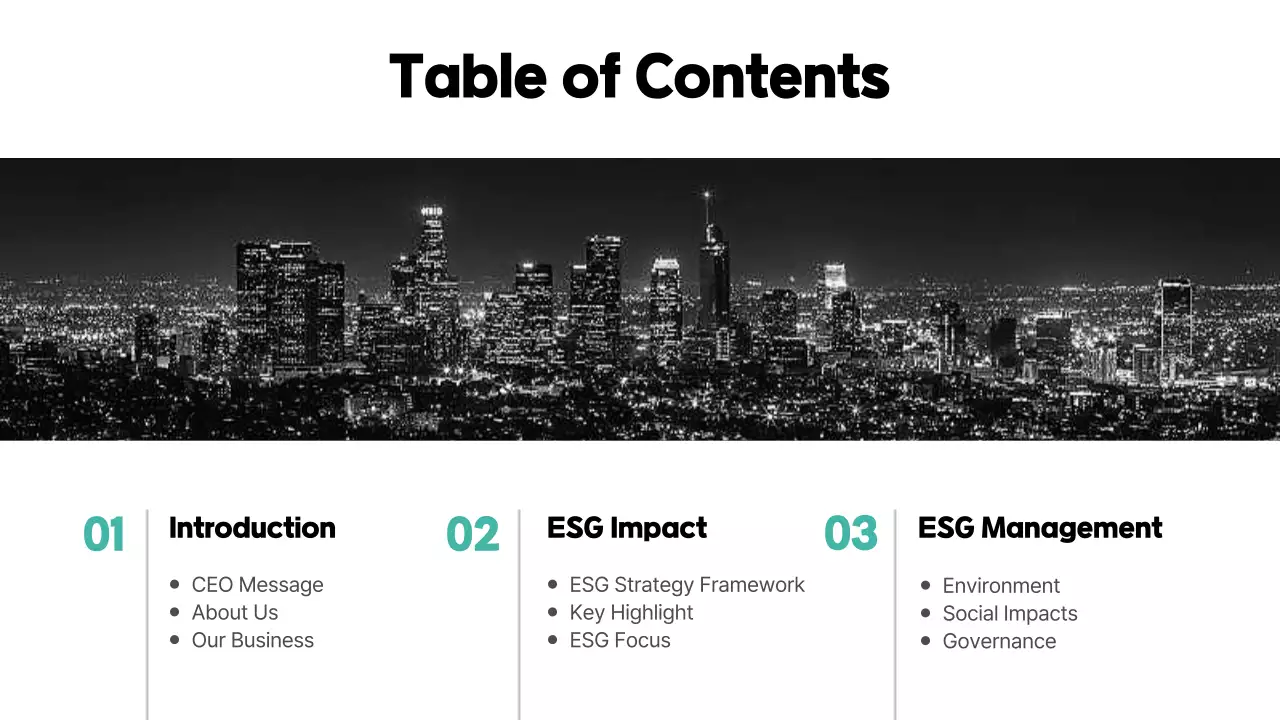 Basic feel with mint accent color ESG reports