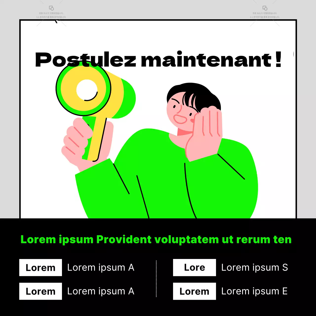 Annonces tendance de recrutement d'équipes sur fond gris