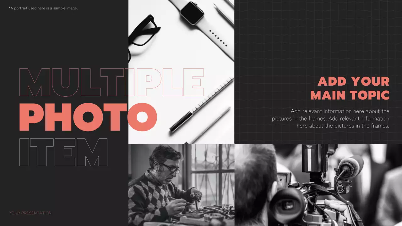 검은색과 주황색의 모던한 다중 페이지 레이아웃 보고서