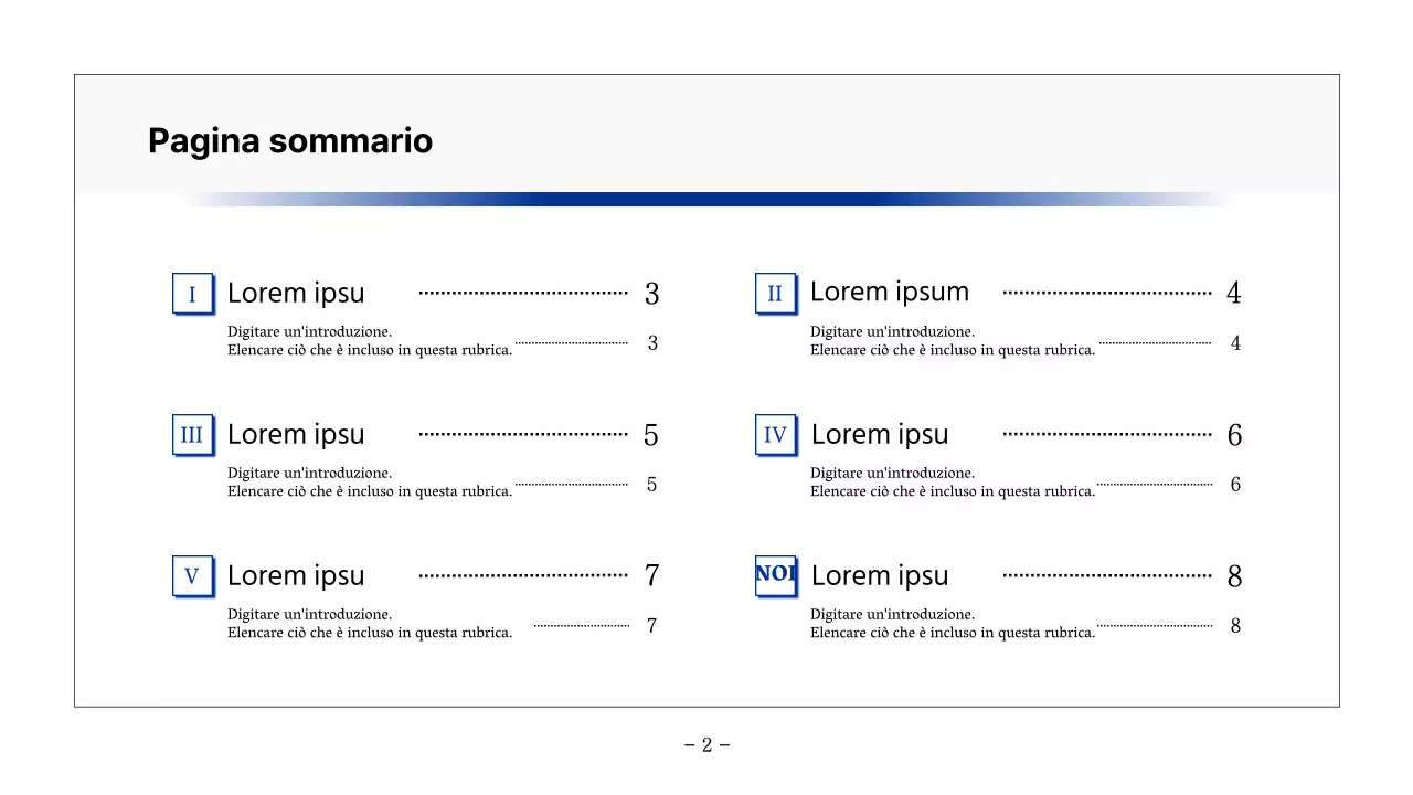 Semplice relazione stampabile in nero e blu navy